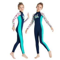 DIVE & SAIL-maiô de uma peça para crianças, traje Rash Guard, manga comprida, sunsuit para esportes aquáticos, roupa de banho para meninas, juventude - Image 2