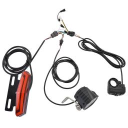 E-Bike freio dianteiro e luz traseira Set, Bike Rack Lâmpada com buzina, Interruptor do farol, Turn Tail Light, Acessórios bicicleta elétrica, 24V, 48V - Image 3