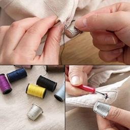 10/1 pçs dedal de costura de metal protetor de dedo para diy artesanato costura dedal protetor boné costura à mão bordado dedo dedal - Image 5