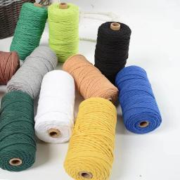 Macramé Corda De Cabo De Algodão Colorido, Fio De Rosca, Materiais E Ferramentas De Macramé, Artesanato De DIY, Festa, Decoração De Casa, 3mm, 10 Metros - Image 1