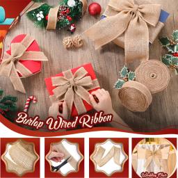 25-150mm natural tecido de serapilheira juta artesanato fita hessian renda para embrulho de presente natal rústico vintage decoração de casamento 2 metro - Image 3