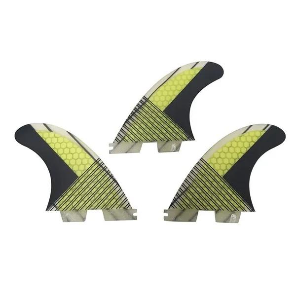 FCS II Barbatanas de Surf HoneyComb Tri-Fin G5 Fibra de Vidro 3 Peças