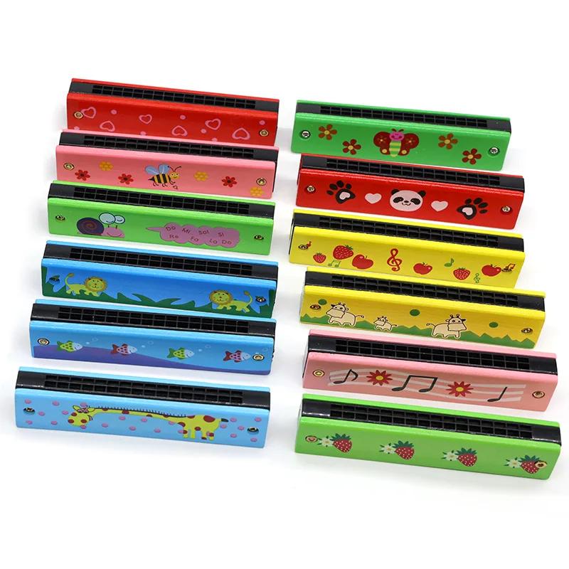 Harmónica Criativa Infantil, Ajudas para Ensino da Música, Iniciantes a Aprender, Tocar Instrumentos, 16 Buracos, De Madeira - Image 1