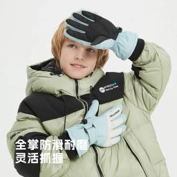 Inverno crianças moda quente luvas de esqui inverno ciclismo dedo cheio anti frio esportes luvas de pelúcia para meninos e meninas - Image 2