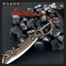 22cm Dragon Slaying Blade Sabre Machete Antigo Chinês Metal Arma Modelo Jogo Anime Periféricos 1/6 Boneca Acessórios Equipamentos Dropshipping Atacado Hot Sale Presentes Novo Presente de Chegada Frete Grátis Ornamento - Image 2