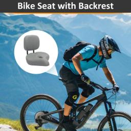 Assento de bicicleta extra largo com encosto, Ebike Passenger Seat, Amortecedor, Espuma De Memória, Mountain Bike - Image 3