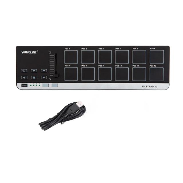 Teclado Controlador Mini MIDI WORLDE - Portátil e Slim com Conexão USB EasyController 9