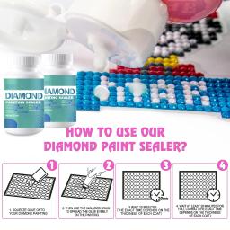 Kits seladores de pintura diamante com pincéis 3 pcs, seladores de arte, acessórios e ferramentas para cola quebra-cabeças para adultos, 480ml 16oz - Image 2
