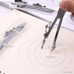 Caixa de ferramentas de metal compasso conjunto para design de arte desenho engenharia escritório escola estudante matemática geometria esboço suprimentos - Image 3