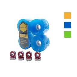 4 rodas de skate iluminadas com ABEC 11 rolamentos Longboard Wheels LED Flash à noite 70mm 65mm 78A cor laranja azul - Image 1