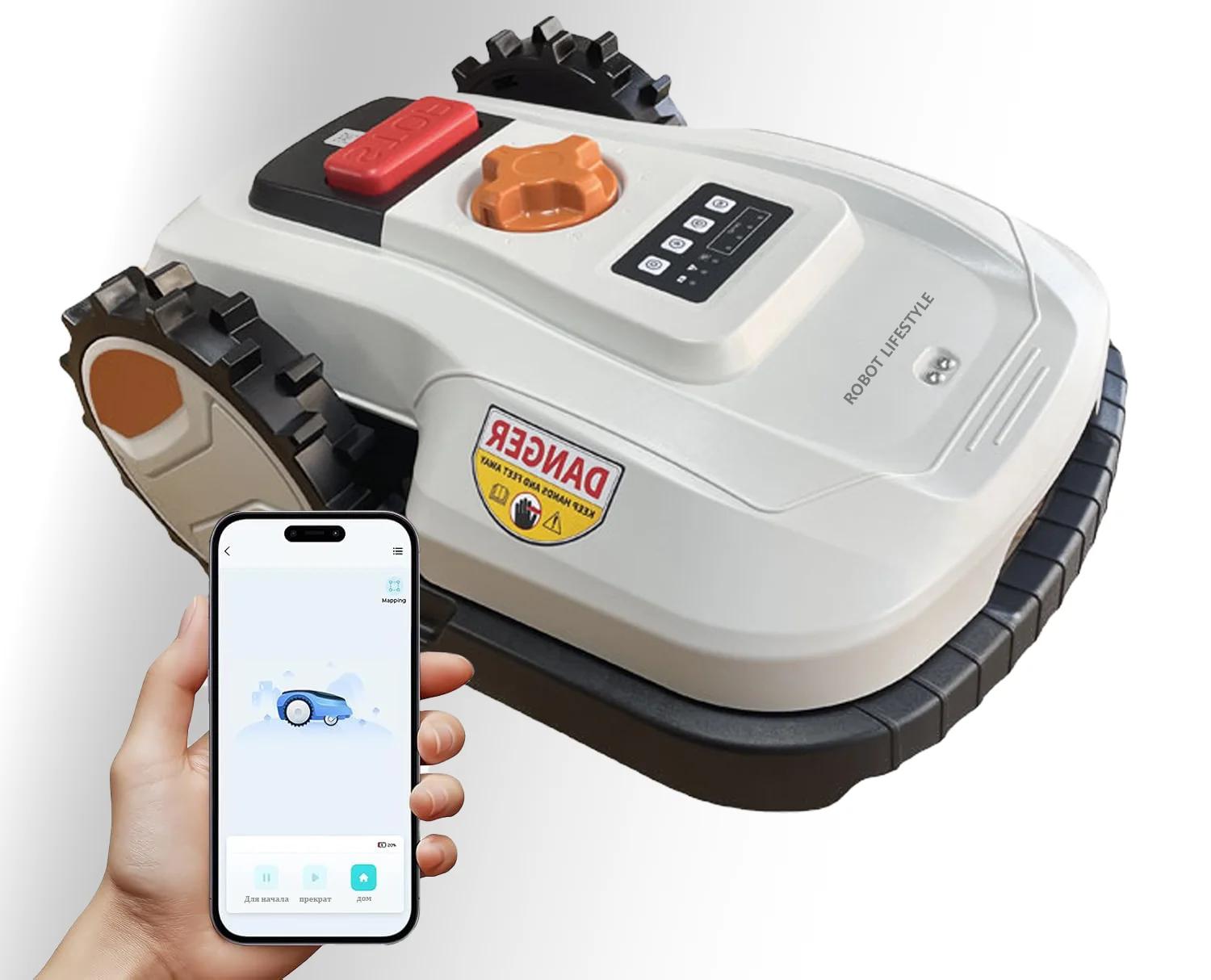Cortador de grama robô cortador de grama robótico controle por aplicativo com wifi bluetooth para 600m2 cuidados com o jardim doméstico - Image 1