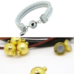 Fortes fechos magnéticos para fazer jóias, forma de bola redonda, conectores de fivela final, pulseira DIY e colar Descobertas, 5 conjuntos por lote - Image 6