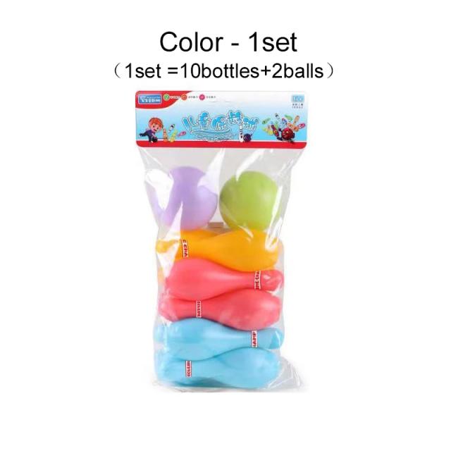 Conjunto de Boliche Plástico Divertido para Exercício Indoor e Outdoor - 10 Pinos e Bola