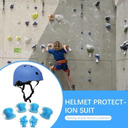 7 pçs/set crianças conjunto de equipamentos de proteção meninos meninas tamanho ajustável capacete com joelheiras cotovelo guardas de pulso para skate ciclismo - Image 4