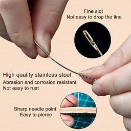 Kit De Agulha De Costura De Aço Inoxidável, Agulha Mágica, Bordado, Homem Velho, Agulhas De Crochê, DIY, Uso Doméstico, Conjunto De Malha - Image 5