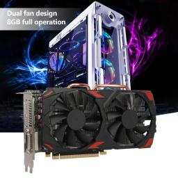 Nova placa gráfica rx580 ventilador de refrigeração duplo 8gb gddr5 256bit dissipação de calor eficiente memória de baixo ruído placa de jogos de vídeo - Image 4