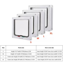 Smart Pet Door Security Lock, 4 Way Locking, plástico ABS, cão, gato Flap porta, interruptor controlável, Direção Portas, Small Pet Supplies - Image 2