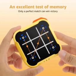 Multifuncional eletrônico tic-tac-toe jogos de tabuleiro montessori quebra-cabeça jogo de mesa xadrez conjunto portátil para adultos crianças - Image 2