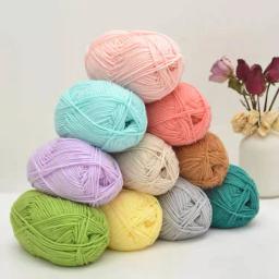 Fio de algodão de leite macio, Fios de crochê para tricô, Artesanato DIY, Suéter, Chapéu, Bebê, Tricô manual, Atacado, A1, 50g por conjunto - Image 6