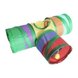 Brinquedo Do Túnel Do Gato Dobrável Com Bola Do Jogo, Tenda Crinkle Interativa, Suprimentos De Animais De Estimação Interior, 3 Vias - Image 4