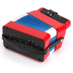 Mini acordeão para crianças, instrumentos musicais, 3 botões de ar, rosa, vermelho, branco, criança, crianças, crianças, iniciantes, 10 chaves - Image 4