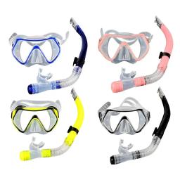 Máscaras de mergulho conjunto de mergulho adulto anti-nevoeiro anti-vazamento seco snorkel conjunto óculos equipamentos de piscina 3 cores - Image 1