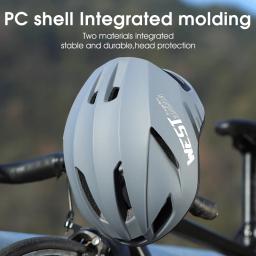 Oeste ciclismo-capacete de ciclismo com luzes traseiras led para homens e mulheres, tampas de segurança aerodinâmica, scooter elétrico, mtb, bicicleta de estrada - Image 4