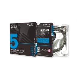 ZIKO-Hexagonal Steel Core Bass Guitar Strings, Nickel Wound Bass Guitar Strings, peças de guitarra e acessórios, DN-045125, 5 cordas - Image 1