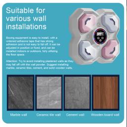 Smart Wall Mounted Music Boxing Machine, Sports Fitness Trainer, Alvo para Adultos e Crianças, Bluetooth, Home Wall - Image 4