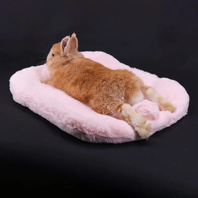 Almofada de Pelúcia Confortável para Coelhos - Ninho, Cobertor e Tapete Macio para Animais de Estimação