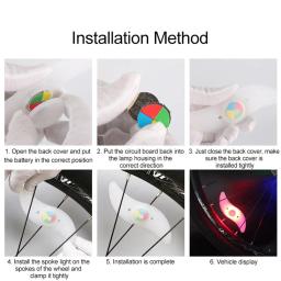 Colorido Bike Wheel Spoke Light Waterproof MTB Equilíbrio Bicicleta Luz LED Pneu Pneu Flash Lights Aviso Ciclismo Lâmpada - Image 6