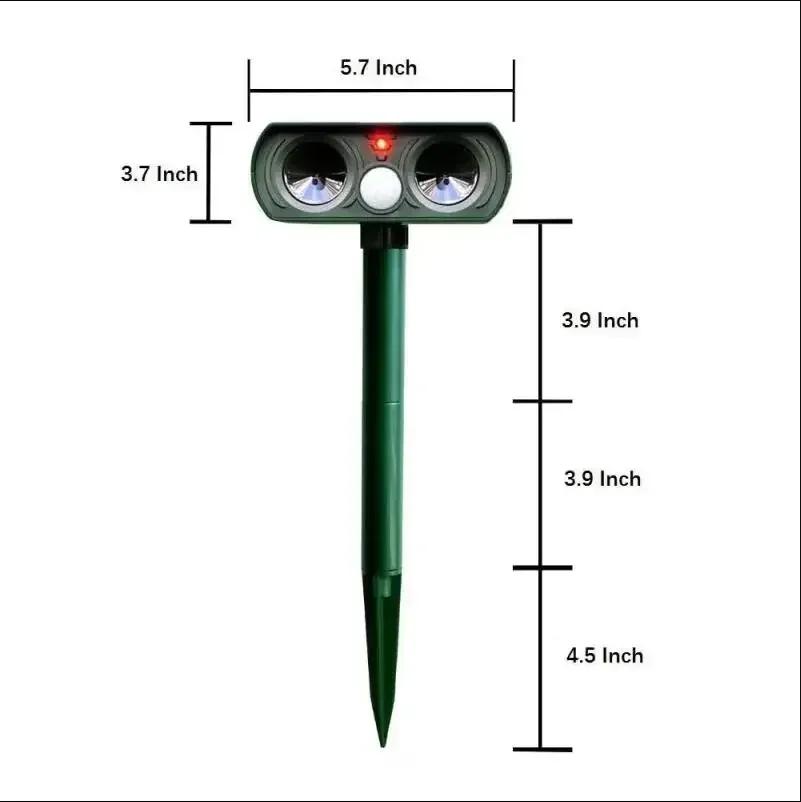 Ultrasonic Solar Animal Repelente, Pest Repeller, Alimentado, À prova d'água, Outdoor Forrepelling Moles, ratos, cobras - Image 1