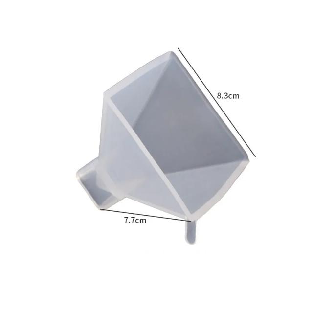 Molde de Silicone para Fundição DIY em Resina Epóxi e Gesso - Pirâmide Triangular para Artesanato e Decoração