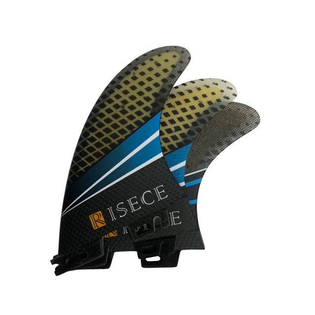 RISECE FCS2 Barbatanas de prancha de surf ultraleves de fibra de carbono Barbatana flutuante ecológica tamanho G5 Conjunto tri de barbatana de prancha flutuante