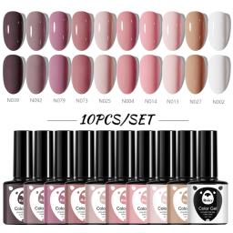 Glitter Gel Esmalte, Soak Off, unhas LED UV para Manicure DIY, brilho cintilante, outono, quente, rosa, 10 pcs por conjunto - Image 2
