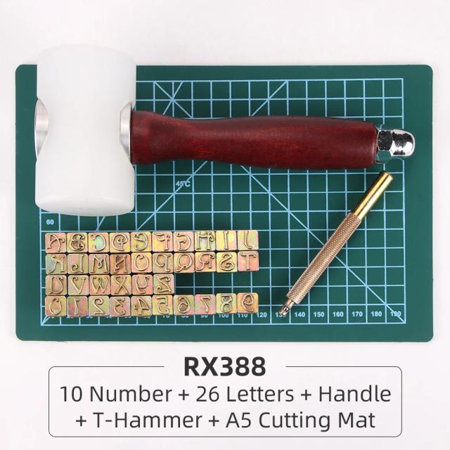 Conjunto Completo de Carimbos em Couro com Letras do Alfabeto - Várias Especificações Disponíveis para Artesanato