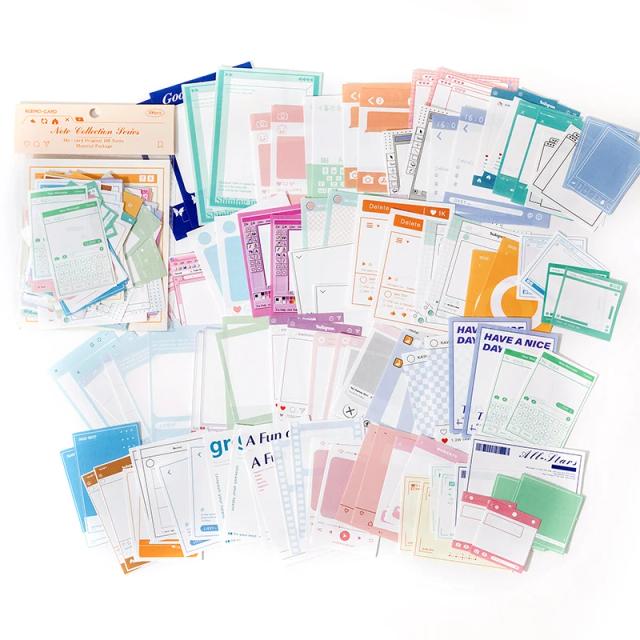 Conjunto de 100 Unidades de Papel Memo Vintage para DIY, Scrapbooking e Decoração Escolar