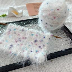 Fio Misto à Mão para Tricô, Cabelo Comprido, Fio De Feijão Colorido, Fio De Algodão, Artesanato DIY, Suéter, Fio De Algodão Scart, 150g por Rolo - Image 1