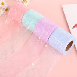 Fita de Tule Colorida para Decoração De Festa, Bowknots Artesanais, Grampos De Cabelo, Tecido De Malha Confete, DIY Princesa Hairbands, 6cm, 8cm, 4.5m - Image 4