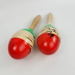 Abanadores de percussão com martelo de areia, maracas coloridas, festa tropical de madeira, brinquedos musicais para crianças e bebês, 1 par - Image 2