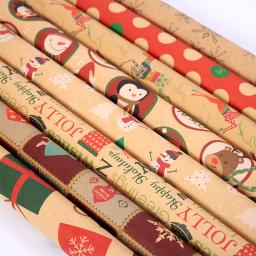 Papel De Embrulho De Presente De Natal, Festa De Aniversário, Papel Artesanato DIY De Casamento, Xmas Elements Collection Gift Box, Papéis De Embalagem - Image 3