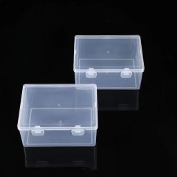 Caixa de armazenamento plástica quadrada para jóias, estojo organizador, contêiner para ferramentas elétricas, itens pequenos, diversos, grânulos, transparente - Image 3