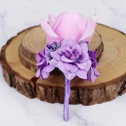 Flores artificiais lapela pin, Boutonniere casamento para convidado, Broche Pin - Image 4