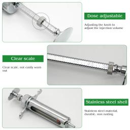 Seringa veterinária de aço inoxidável, Seringa de metal para gado porco ovelhas, Injector Vet Tools for Livestock Medicine Feeder - Image 3