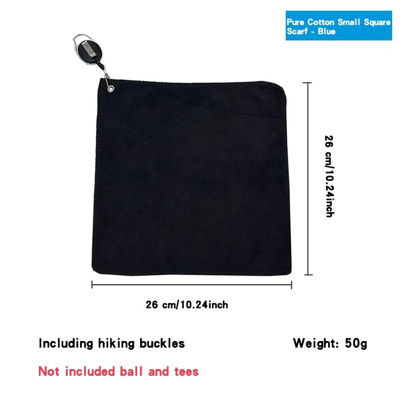 Toalha de golfe 26*26cm com mosquetão gancho microfibra dupla face veludo 10.24*10.24 Polegada toalha de limpeza de algodão preto esportes limpa - Image 1