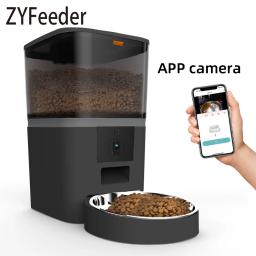 Grande Capacidade Inteligente Alimentador Pet com Câmera, Dispenser Automático Food, Timing Quantitative App, Alimentador Remoto, Cat Acessórios, 4L - Image 1