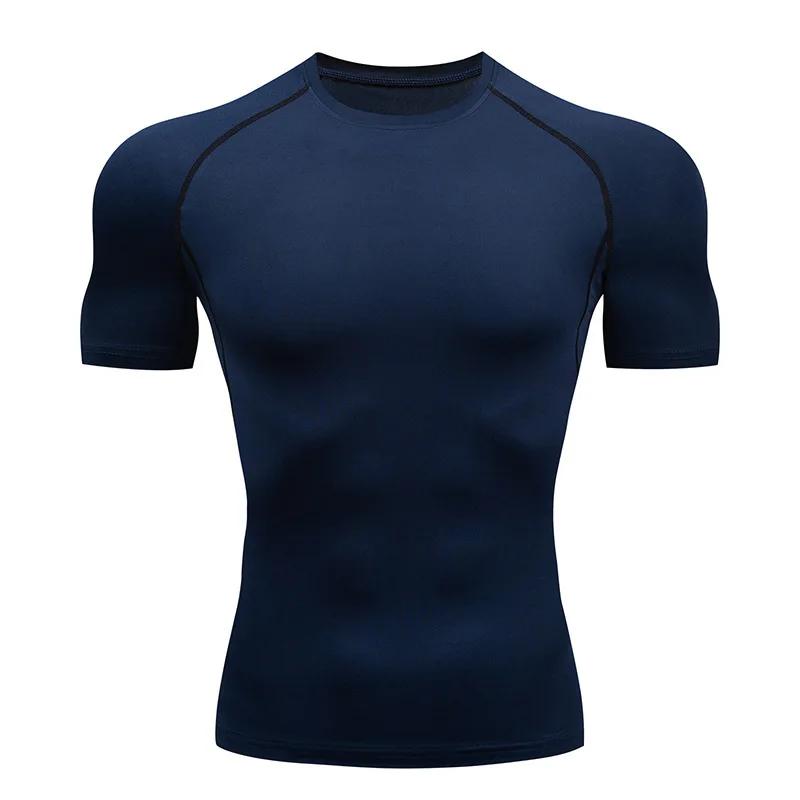 Camiseta de Compressão Masculina de Manga Curta para Musculação - Tops Extragrandes Brancos, Secagem Rápida e Perfeitos para o Verão