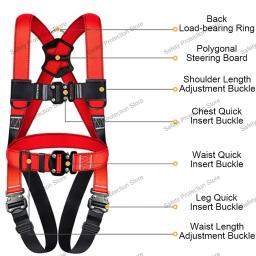 High Altitude Work Safety Harness, Cinto De Segurança De Corpo Inteiro De Cinco Pontos, Treinamento De Escalada Ao Ar Livre, Construção Proteger O Equipamento - Image 4