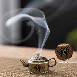 Criativo mini queimador de incenso em forma de bule de liga incenso decoração de escritório em casa estilo chinês fogão de aromaterapia - Image 2