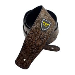 Correia de guitarra de couro pu escultura em flor de alta qualidade para guitarra folk elétrica acústica sólida e durável alça de guitarra acústica - Image 2